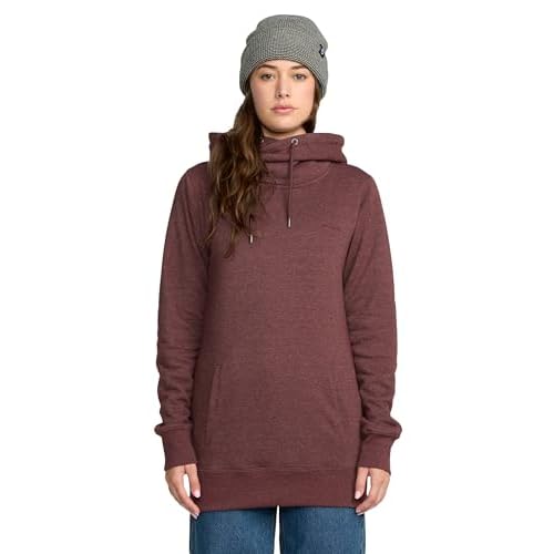 Volcom Women's Tower Long Fit Sweatshirt ? Drawstring Hood Ribbed Cuffs & Hem