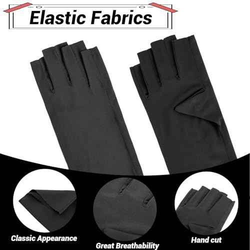 4 Pairs Sun Protection Gloves for Women - Fingerless, Non Slip, UV Protection for Gel Nail Lamp, Cycling, Running