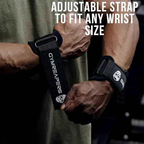 Gymreapers Weight Lifting Hooks (Pair), Heavy Duty Power Wrist Straps Hand Grip Support For Deadlifts, Pull Ups, Shrugs - Gym Gloves For Men and Women