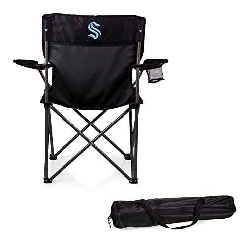 PICNIC TIME NHL Seattle Kraken PTZ Camp Chair, Picnic Chair, Beach Chair with Carrying Bag, (Black)
