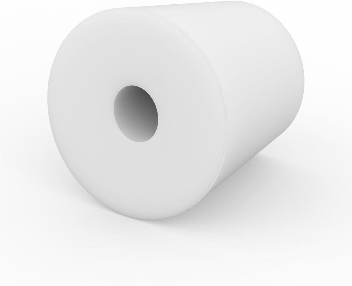 Labasics 5-Pack 5# Single-Hole Silicone Stoppers, White Tapered Lab Seal Stoppers with 0.31" Hole, Durable and Reusable Silicone Plugs for Laboratory Glassware, Airtight Sealing, and Experiments