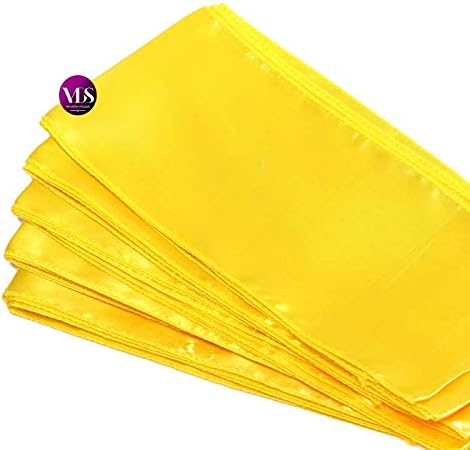 VDS Satin Chair Sashes Chair Cover Back Tie Sateen Bows Ribbon for Wedding Birthday Graduation Engagement Ceremony Event Party Banquet Venue Hotel All Dining Chair Decoration (300PC) (Yellow)