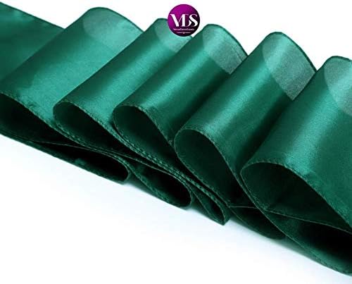VDS Satin Chair Sashes Chair Cover Back Tie Sateen Bows Ribbon for Wedding Birthday Graduation Engagement Ceremony Event Party Banquet Venue Hotel All Dining Chair Decoration (300PC) (Emerald Green)