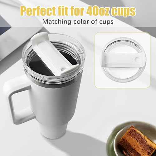 4 Pack Tumbler Lid Replacement for 40 oz Stanley Cup, 3.6in Spill Proof Clear Replacement Lids Fit for Stanley Travel Tumbler, Reusable Accessorie Cover