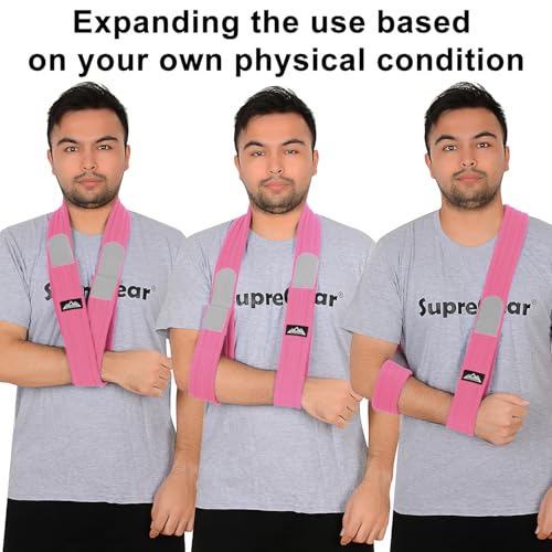 supregear Arm Sling, Adjustable Arm Support Strap, Lightweight Shoulder Immobilizer for Injured Elbow, Broken Collarbone, Torn Rotator Cuff, Dislocation or AC Separation, Left Right, Men Women