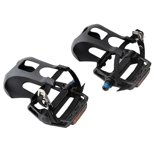 1 Pair Bike Pedals with Toe Cages for Peloton, Spin, & Outdoor Bikes - Aluminum 9/16" Replacement Parts