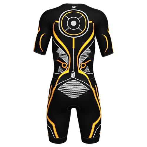 Logas Men's Triathlon Suit Trisuit Race Skinsuit Cycling Speed Suit Swimskin Bike Swim Run