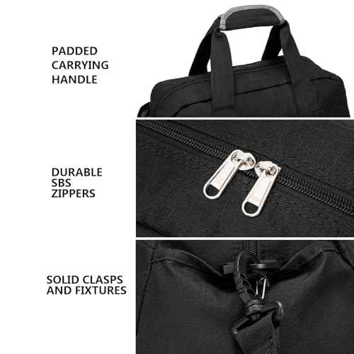 14 inch Small Gym Bag for Women & Men, Mini Duffel Bag for Travel Sports Lightweight Carry On Bag, Black