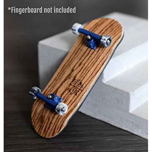 Teak Tuning Apex 61D Urethane Fingerboard Wheels - Slim Bowl Shaped, 7.5mm Diameter - ABEC-9 Stealth Bearings - Made in The USA - Grey & White Swirl Colorway