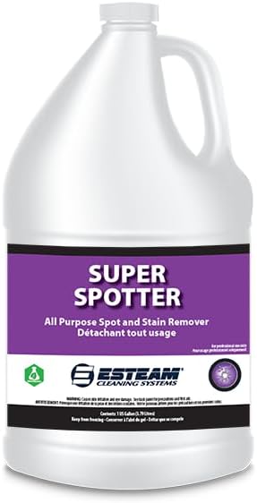 Esteam Super Spotter, All Purpose Spot & Stain Remover, Effective on Difficult Stains such as a variety of Food, Blood, Cosmetics, Grease, Oil, Tar, Mud, Copy Toner, Shoe Polish and More! 1 Gallon
