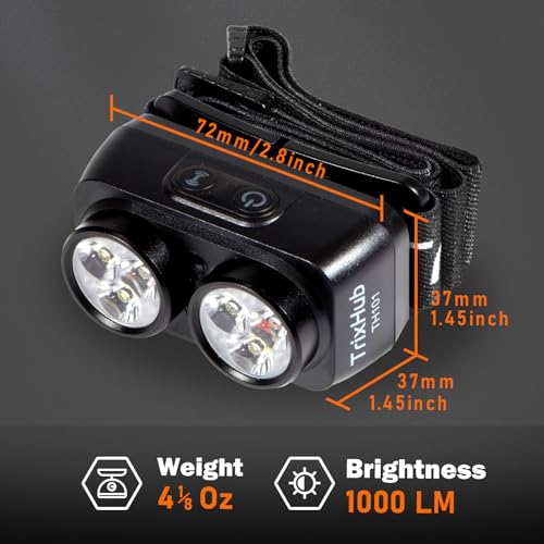 Headlamp Flashlight, Motion Sensor LED Headlamp Rechargeable, High Lumens Super Bright Camping Essentials, 6 Mode Waterproof Head Light Flashlight for Emergencies, Hiking, Running, Repairing