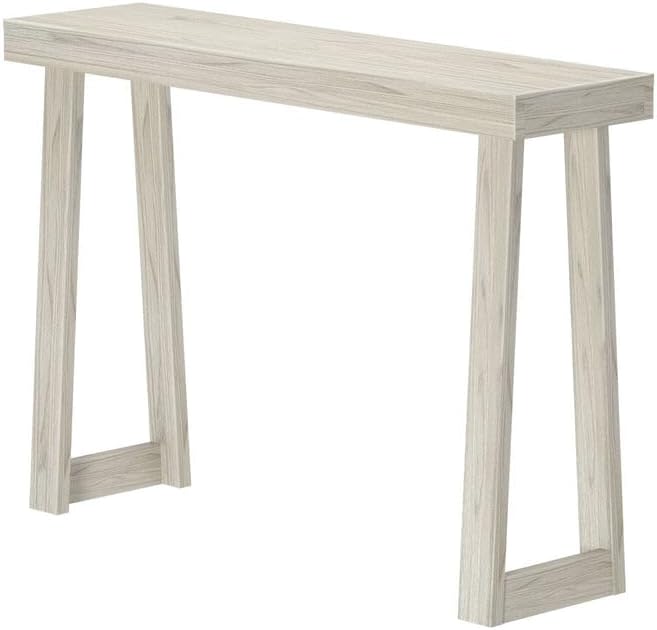 Plank+Beam Classic 46 Inch Console Table, Solid Pine Wood Entryway Table, Narrow Sofa Table for Hallway or Living Room, White Sand