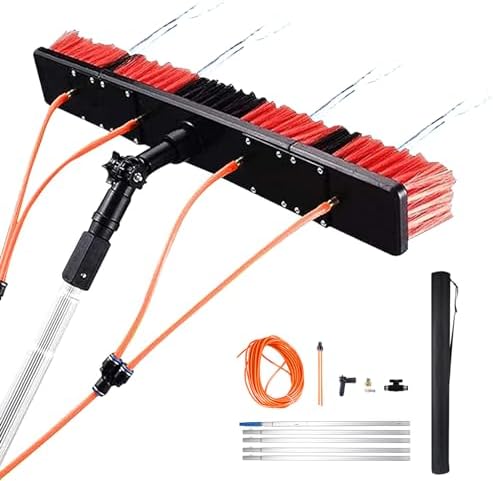 Telescopic Window Cleaner Kit - 3-12m Extendable Pole 55cm Adjustable Water Fed Brush Ideal for Solar Panels & Conservatory Roofs - Efficient Window Cleaning Tool