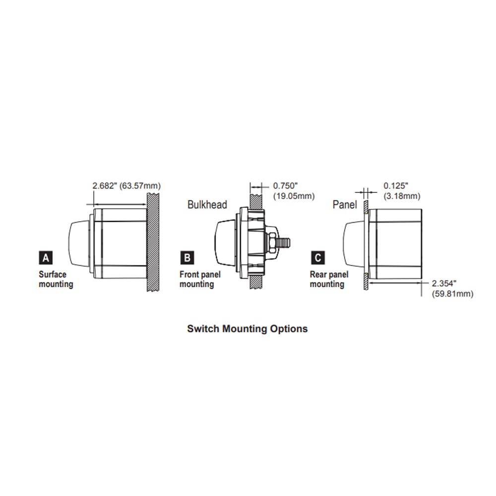 Blue Sea Systems On/Off Battery Switch - Durable Black Knob for Easy Operation | 6006200 m-Series
