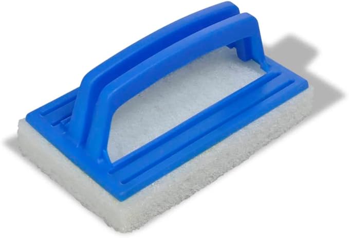 Swimming Pool Cleaning Kit, White Blue ABS PP Aluminum Portable, Adjustable Hose 59-177in, Vacuum Head, Leaf Skimmer, Wall Brush, Scrubber Pad, Easy Maintenance for Above Ground Pool
