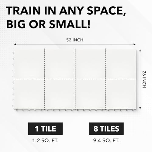 ACE HOCKEY Dryland Flooring Tiles for Hockey Training - 8-Pack Hockey Tiles (9.4 sqft) for Shooting, Passing, Stickhandling - Not Skateable Synthetic Ice Tiles for Hockey Practice
