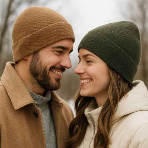 Beanie Hats for Men & Women - Warm Stocking Caps for Men & Women, Cuffed Knit Thermal Hats, Gift for Him & Her