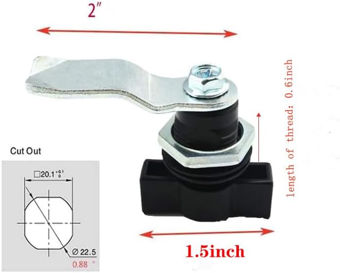 WJSKDQ 2pcs Thumb Operated Offset Cam Lock Thumb Cam Lock for Machine Cabinet Drawer Black_1