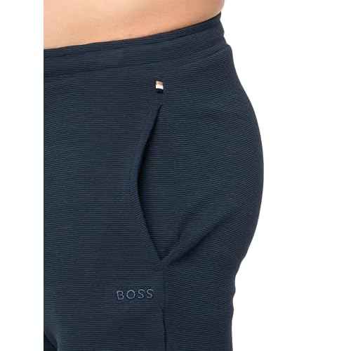 BOSS Soft Ribbed Sweat Shorts, Black Berry Blue, M