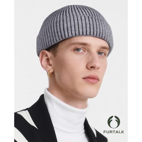 FURTALK Fisherman Beanie for Men Women Sytlish Short Cuff Knittet Watch Cap Winter Hats