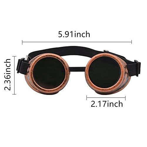 Steampunk Goggles Glasses Vintage Welding Gothic (Silver Glasses)