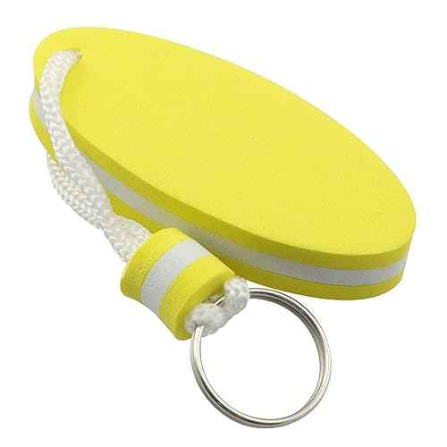 2pcs Floating Key Ring Glow in Dark, Yellow and Orange Water Buoyant Key Chain, Boat Key Chains for Fishing, Sailing, Surfing, Swimming, Water Sports