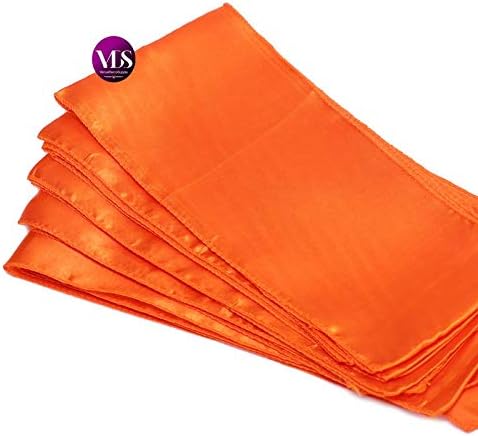 VDS Satin Chair Sashes Chair Cover Back Tie Sateen Bows Ribbon for Wedding Birthday Graduation Engagement Ceremony Event Party Banquet Venue Hotel All Dining Chair Decoration (75PC) (Orange)