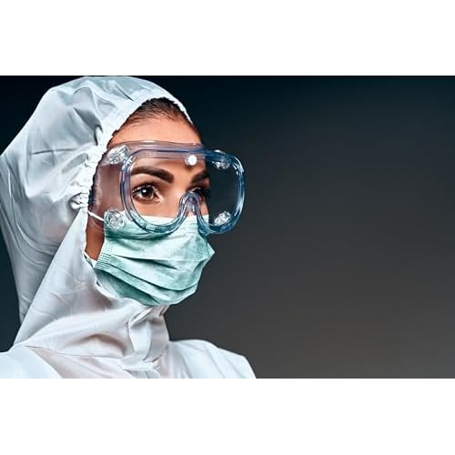 keebomed Chemical Splash Impact Safety Goggle ? Adjustable Soft PVC Frame, Clear Polyvinyl Chloride Lens, Reusable Eye Protection for Lab, Construction, Painting ? 1?Pack, 1?Year Warranty