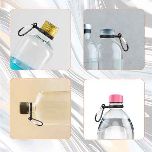 6pcs Water Bottle Clips,Silicone Hanging Bottle Buckle Clip Carabiner with 6 Pieces Keychain Ring Clip,Portable Water Bottle Ring Holder for Outdoor Camping Hiking Traveling