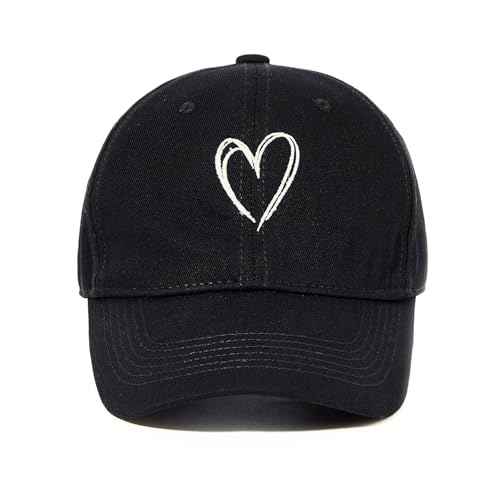 Zando 2025 Trendy Heart Baseball Caps for Women Men Girls Dad Adjustable Cute Cotton Ball Cap for Running Golf Tennies Travel