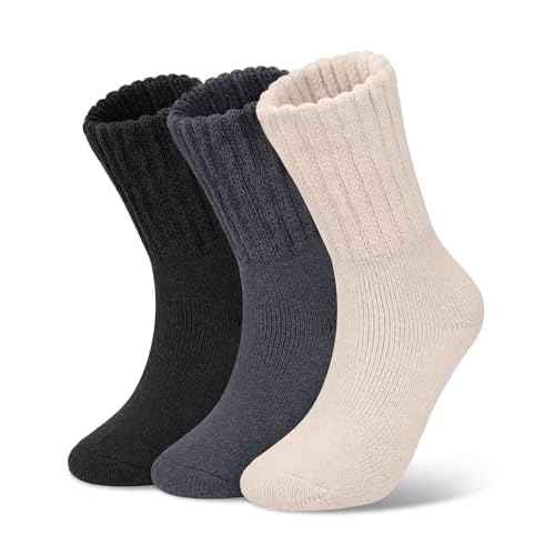 Loritta Womens Wool Socks Warm Winter Thick Thermal Hiking Casual Crew Work Boot Socks