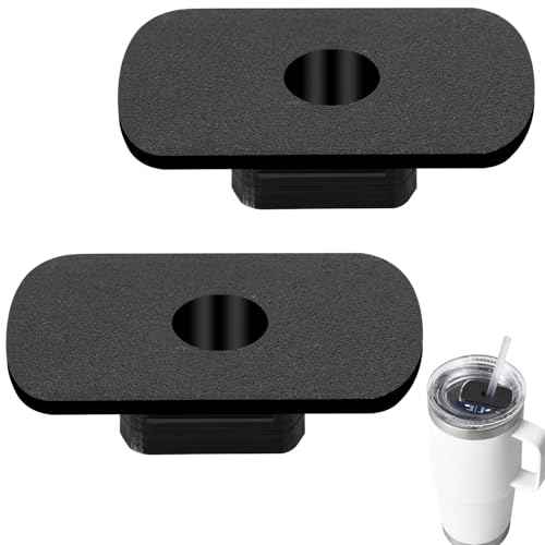 Replacement Straw Lid Attachment Compatible With Yeti Tumber Magslider/Stronghold Lid,2 Pack Straw Parts Cover for Bottle 20/30 Oz Tumbler (Black)