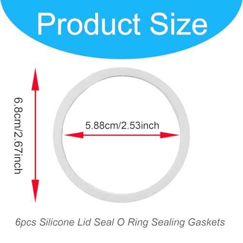 6 Pcs Bottle O Seal Ring Replacement Compatible with Owala FreeSip, Rubber Lid Gasket Replacement Bottle Accessories for Owala, Silicone Lid Seal O Ring Sealing Gaskets Replacement Parts for Owala