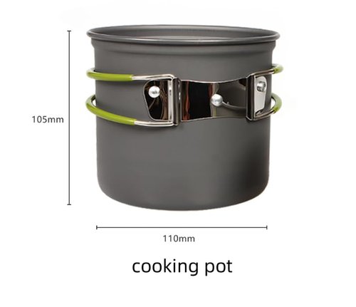 JIAOLUOLI Outdoor Set of pots for 1-2 Persons Camping Cookware Backpacking Stove Mess Kit – Camping Cooking Set - Camping Pots and Pans Set - Camping Accessories Equipment (Orange)
