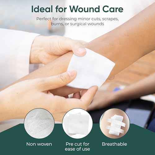 100 pc Large Gauze Pads Sterile for Wounds Bulk 2x2 | Includes 15 Alcohol Wipes & 1 Medical Tape | Non Stick Gauze Pads Sponges | Breathable Mesh First Aid Medical Supplies for Wound Care