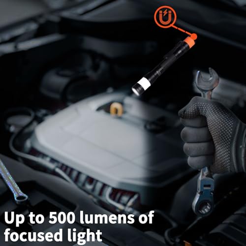 KunHe Probe 4 Pack LED 250 Lumens Pen Flashlight High Lumens with AA*8 Alkaline Batteries(Included) and Magnetic Base for Inspection Repair Engineer Gift for Husband Dad