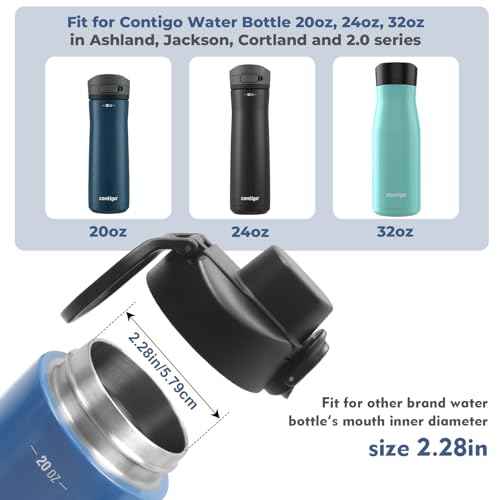Water Bottle Lid Replacement Fit for Contigo Water Bottles 20oz 24oz and 32oz, Leak-Proof and Dishwasher Save 1Pack