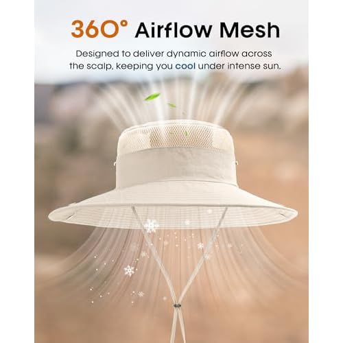 FURTALK Sun Hats for Women with Ponytail Hole Beach Hiking Summer Wide Brim Outdoor UV Protection Packable Bucket Safari Hat