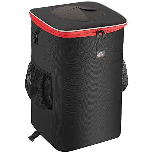 KEMIMOTO Boat Trash Can, Portable Reusable Boating Garbage Can with Lid Outdoor Collapsible Storage Bags Accessories for Boating Camping RV Pontoon Kayak