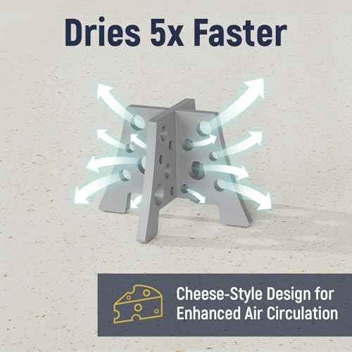 NiHome Silicone Water Bottle Drying Racks Set of 3 with Drip Tray,Cheese Style for Faster Drying,Bottle Dryer Racks Fit for Stanley YETI Cups Owala Sports Bottle Baby Bottle Thermoses Mugs