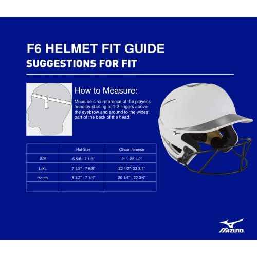 Mizuno Youth F6 Fastpitch Softball Batting Helmet with Mask