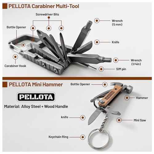 Multi Tool Prizes [17-in-2] for Adults - Multi Tool for Men, Multitool, Small Hammer, Small Tools, Hammer Multitool, Gifts for Men, Dad, Husband, Camping, Bottle opener, retrieve card pin