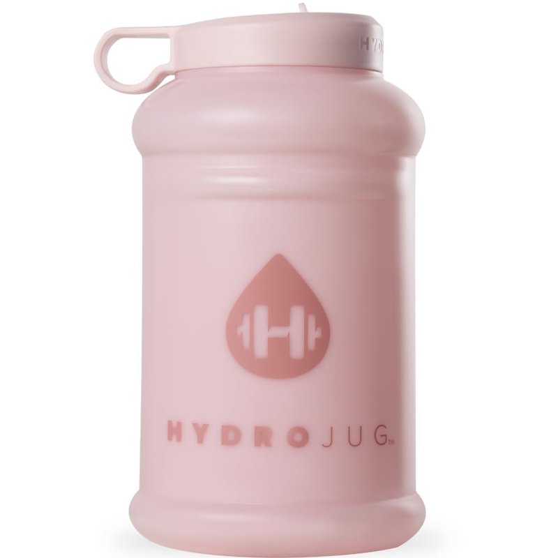 HydroJug Half Gallon Water Bottle 73oz - Refillable, Reusable Jug with Carry Handle - Leakproof Guarantee - Great for On-The-Go Hydration - Dishwasher Safe, BPA Free, Pink Sand (Pro Jug V2)