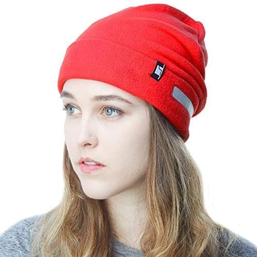 The Hat Depot Fleece Winter Functional Beanie Hat Cold Weather-Reflective Safety for Everyone Performance Stretch
