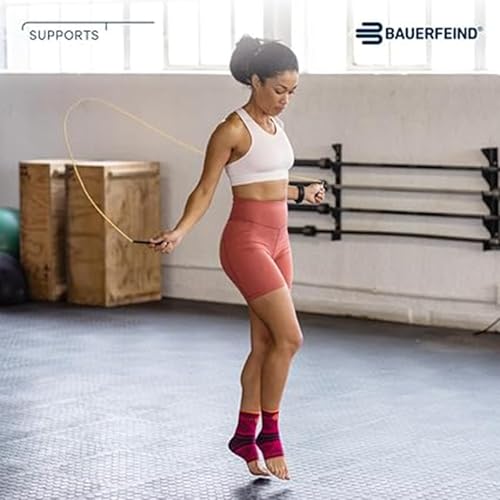 Bauerfeind Sports Ankle Support Dynamic - Ankle Compression Sleeve for Freedom of Movement - 3D AirKnit Fabric for Breathability - Premium Quality & Washable (M, Rivera)