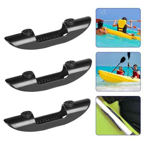 3 Pack Kayak Paddle Holder Clip Deck Track Mount Keeper with Screws Shaft Clamp Snap Bracket for Canoe Boat Oars Raft Surfing Fishing