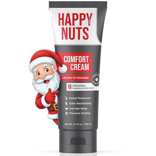 HAPPY NUTS Comfort Cream Deodorant For Men: Anti-Chafing Sweat Defense, Odor Control, Aluminum-Free Mens Deodorant & Hygiene Products for Men's Private Parts 3.4oz, Original
