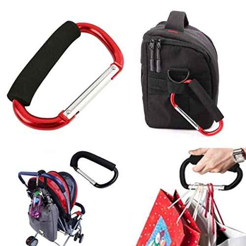 1Pc Carabiner Hook with Sponge 5.5inch for Sports Outdoors, D-Shape Large Aluminum Carabiner Clip Outdoors Recreation Climbing Carabiners Quickdraws Nonlocking Carabiners