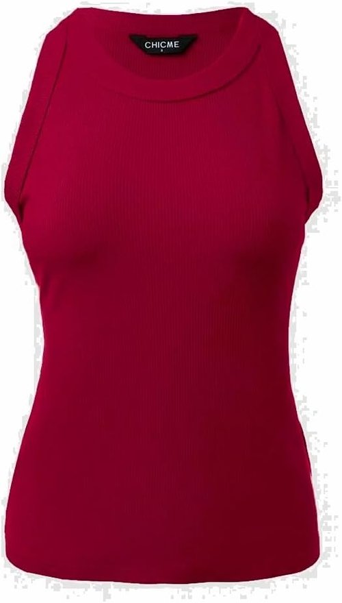 CHICME Women's Casual Ribbed Racerback Tank Top - Fitted Summer Shirt in Various Colors