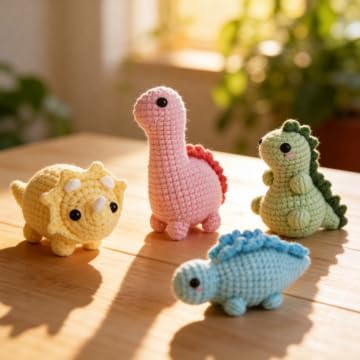 Crochetta Crochet Kit for Beginners, Crochet Starter Kits for Adults, Amigurumi Craft Knitting Crocheting Kits with Step-by-Step Video Tutorials, 6 Pc Hanging Potted Plants Family(40%+ Yarn